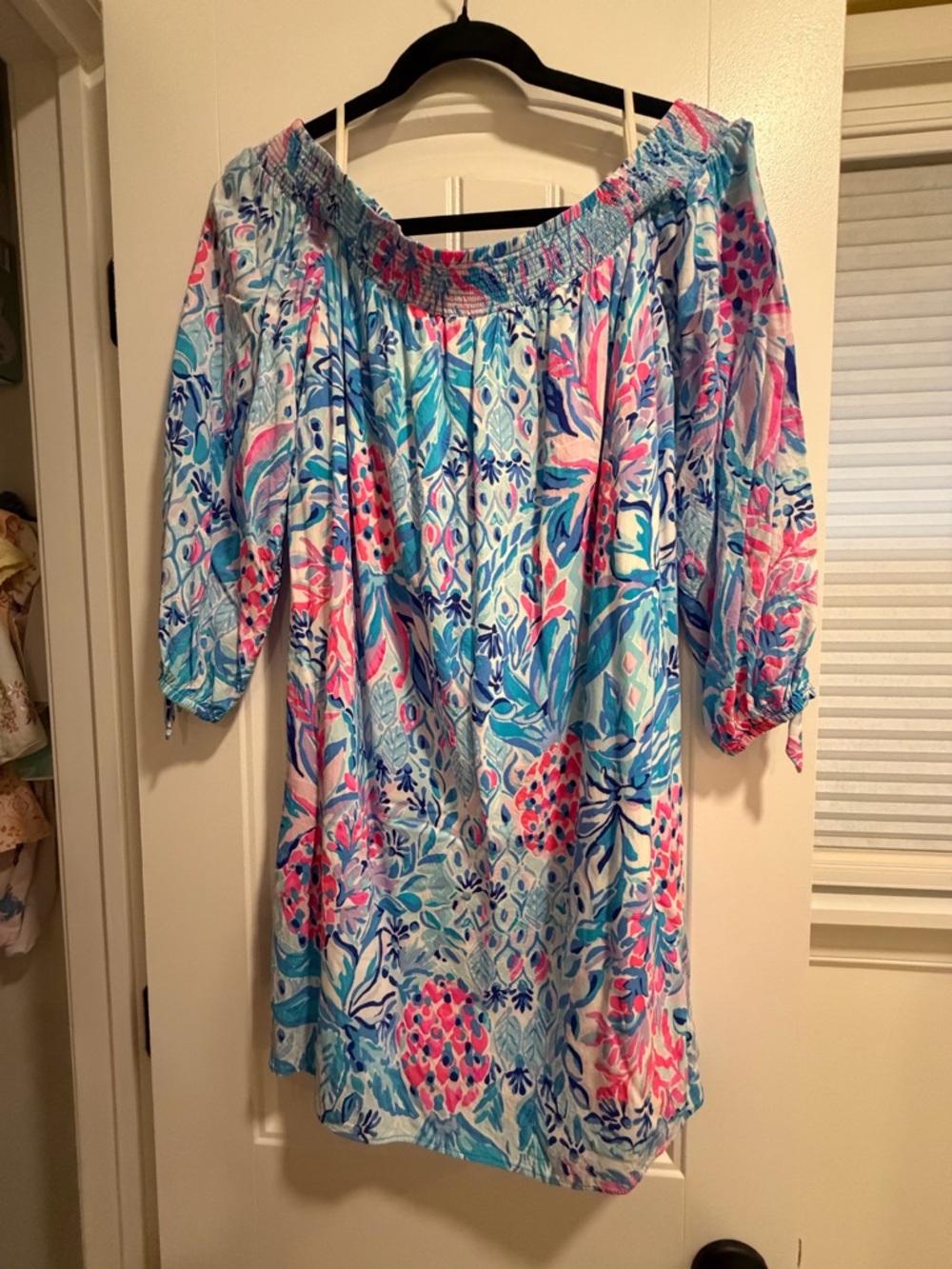 Lilly Pulitzer Blue, Pink and White Smocked Dress